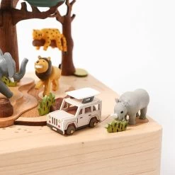 Wooden Safari Music Box -Odin Parker Toys 200c0x