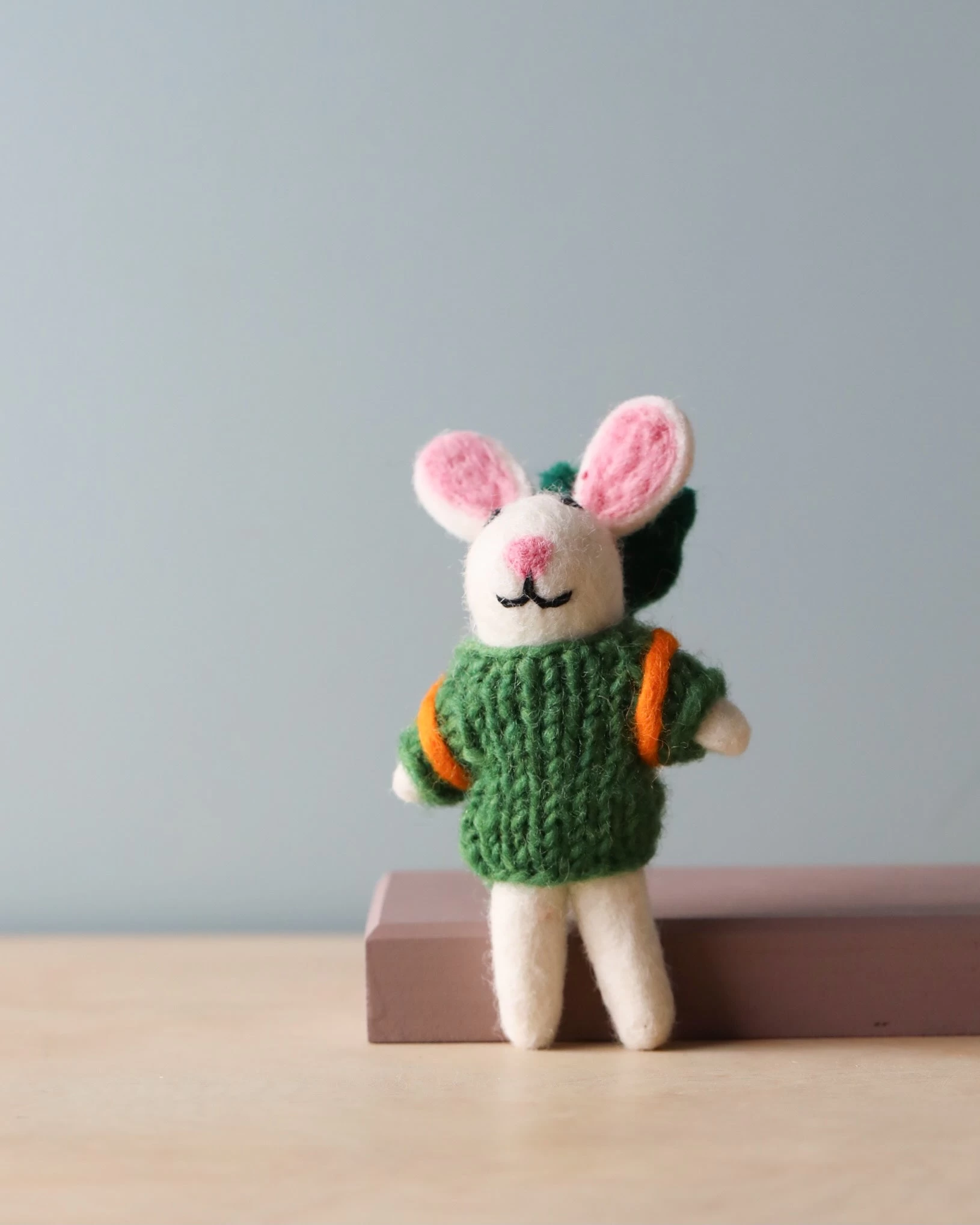 Needle Felted Bunny With Carrot Backpack 1 Needle Felted Bunny With Carrot Backpack