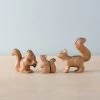 Handmade Wooden Chipmunk Family