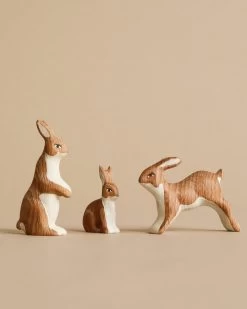 Handmade Wooden Bunny Family