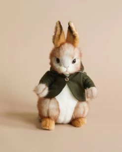Hansa Bunny With Green Jacket Stuffed Animal