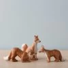 Handmade Wooden Fox Family