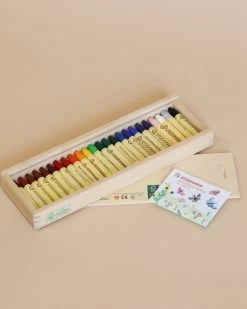 Stockmar Wax Stick Crayons Wooden Box - 24 Assorted