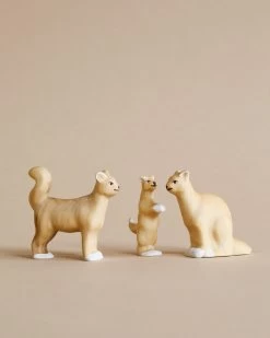 Handmade Wooden Cat Family