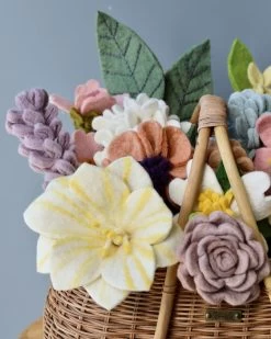 Large Basket Of Felt Flowers - Spring Mix -Odin Parker Toys 2J2A1088