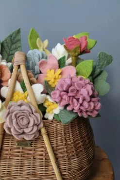 Large Basket Of Felt Flowers - Spring Mix -Odin Parker Toys 2J2A1090
