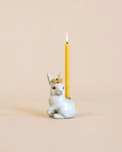 Royal White Rabbit Cake Topper