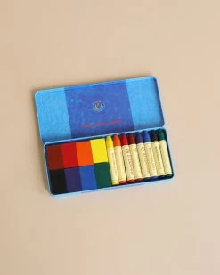 Stockmar Wax Crayons Combo Standard Tin Case - 8 Blocks & 8 Sticks Assorted