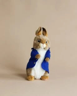 Hansa Blue Jacket Bunny Stuffed Animal