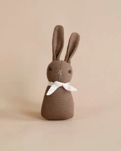 Polka Dot Club Rabbit Rattle - Brown