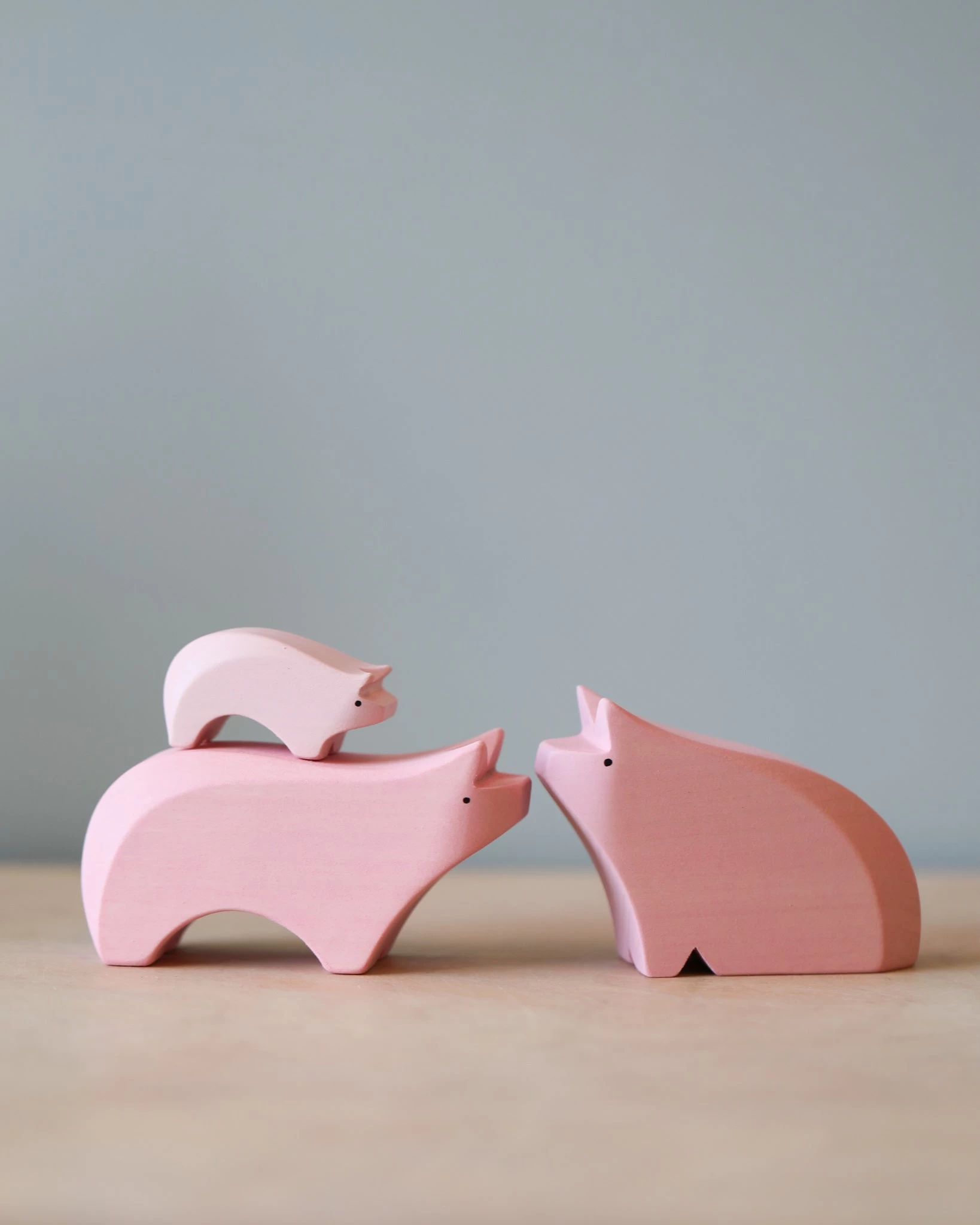 Brin D'Ours | Handmade Wooden Pig Family 3 Brin D'Ours | Handmade Wooden Pig Family - Image 3