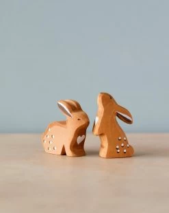Handmade Wooden Love Bunny Set