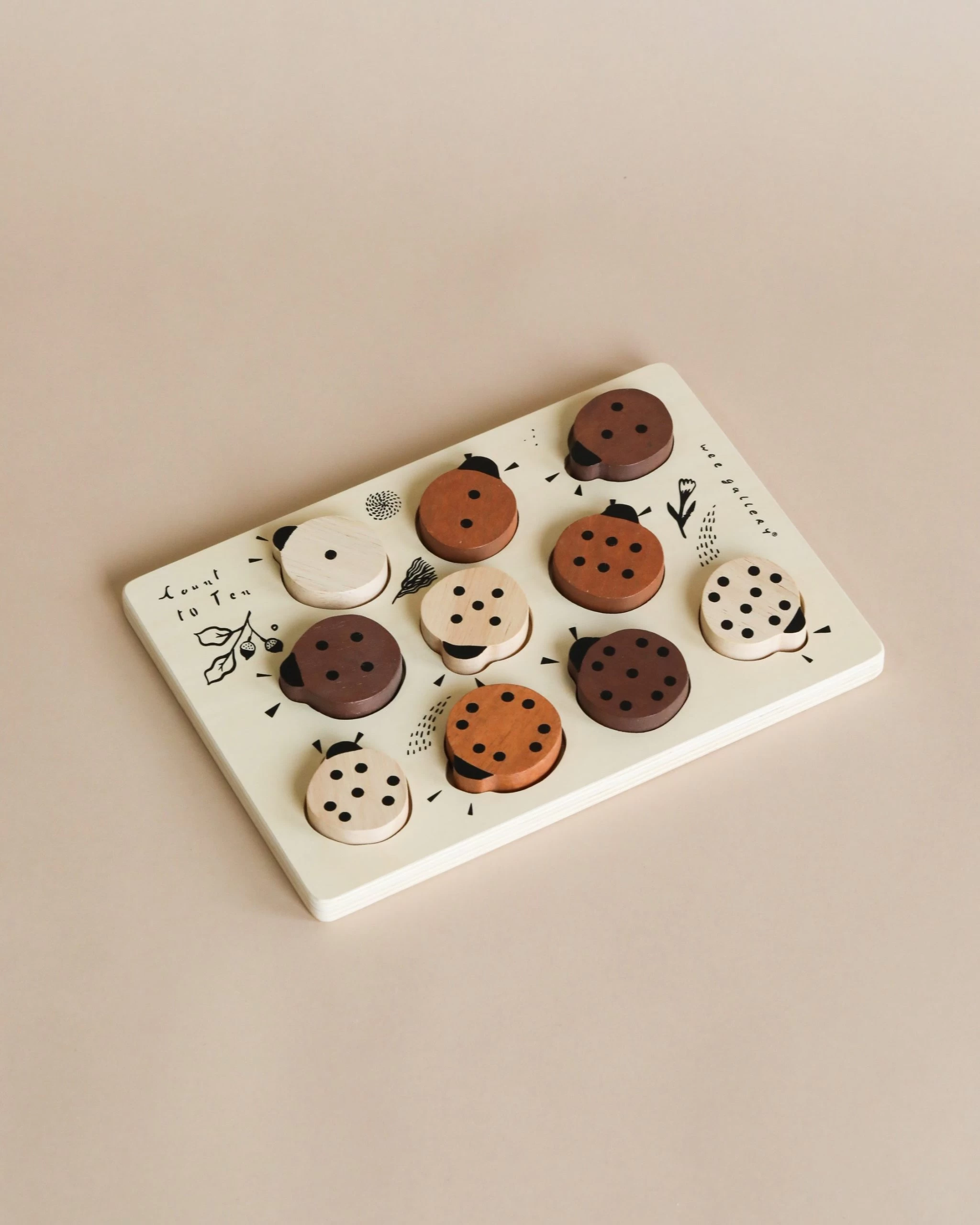 Wooden Tray Puzzle - Count To 10 Ladybugs 1 Wooden Tray Puzzle - Count To 10 Ladybugs