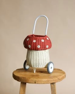 Olli Ella Rattan Mushroom Luggy - Red