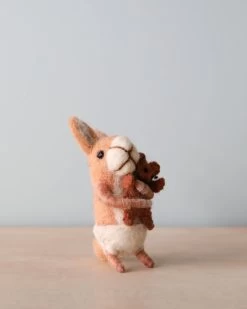Felt Bunny With Teddy Bear