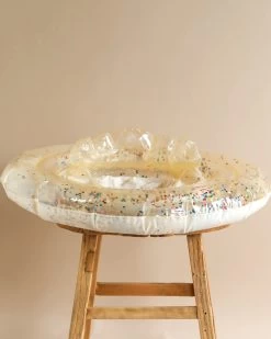 Konges Sløjd Inflatable Baby Swim Ring - Transparent Confetti Hearts