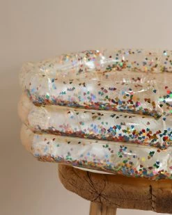 Konges Sløjd Inflatable Mini Pool - Transparent Confetti Hearts -Odin Parker Toys 2J2A5093