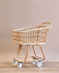 Rattan Grocery Shopping Cart