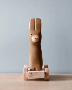 Handmade Wooden Bunny Push Toy With Built-In Magnets -Odin Parker Toys 2J2A6212