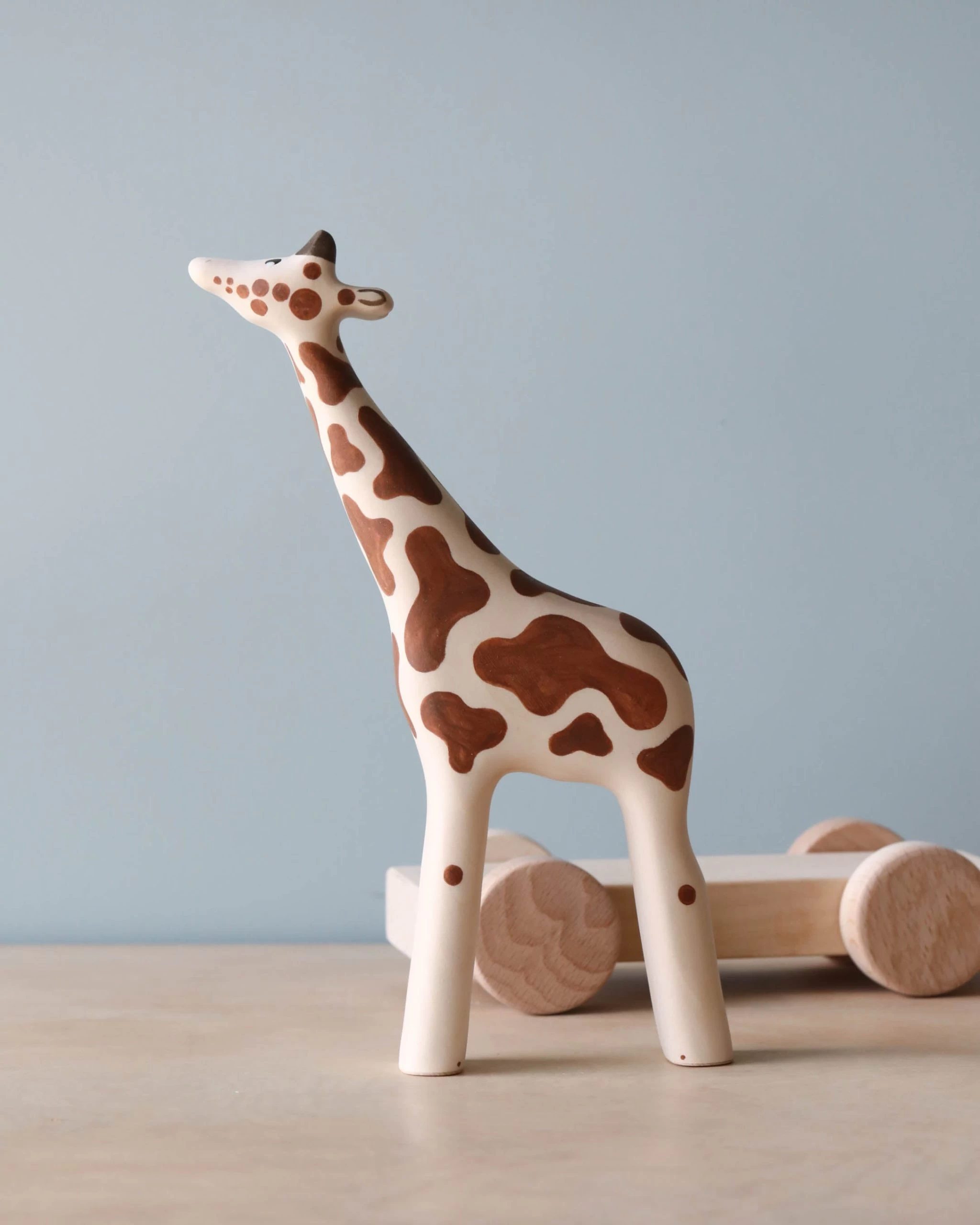 Handmade Wooden Giraffe Push Toy With Built-In Magnets 2 Handmade Wooden Giraffe Push Toy With Built-In Magnets - Image 2