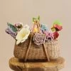 Large Basket Of Felt Flowers - Spring Mix