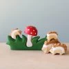 Hedgehog Family & Mushroom Set