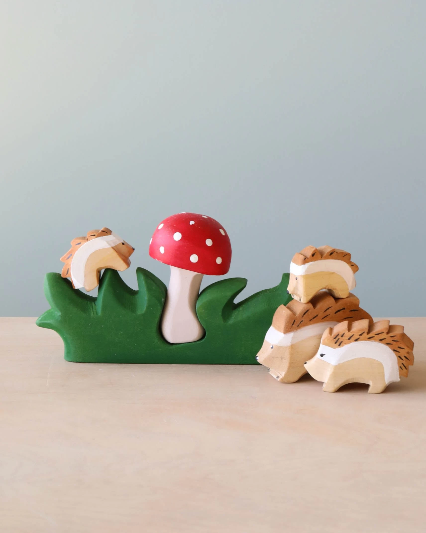 Hedgehog Family & Mushroom Set 1 Hedgehog Family & Mushroom Set