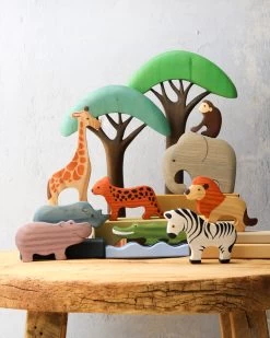 Handmade Wooden Safari Animals