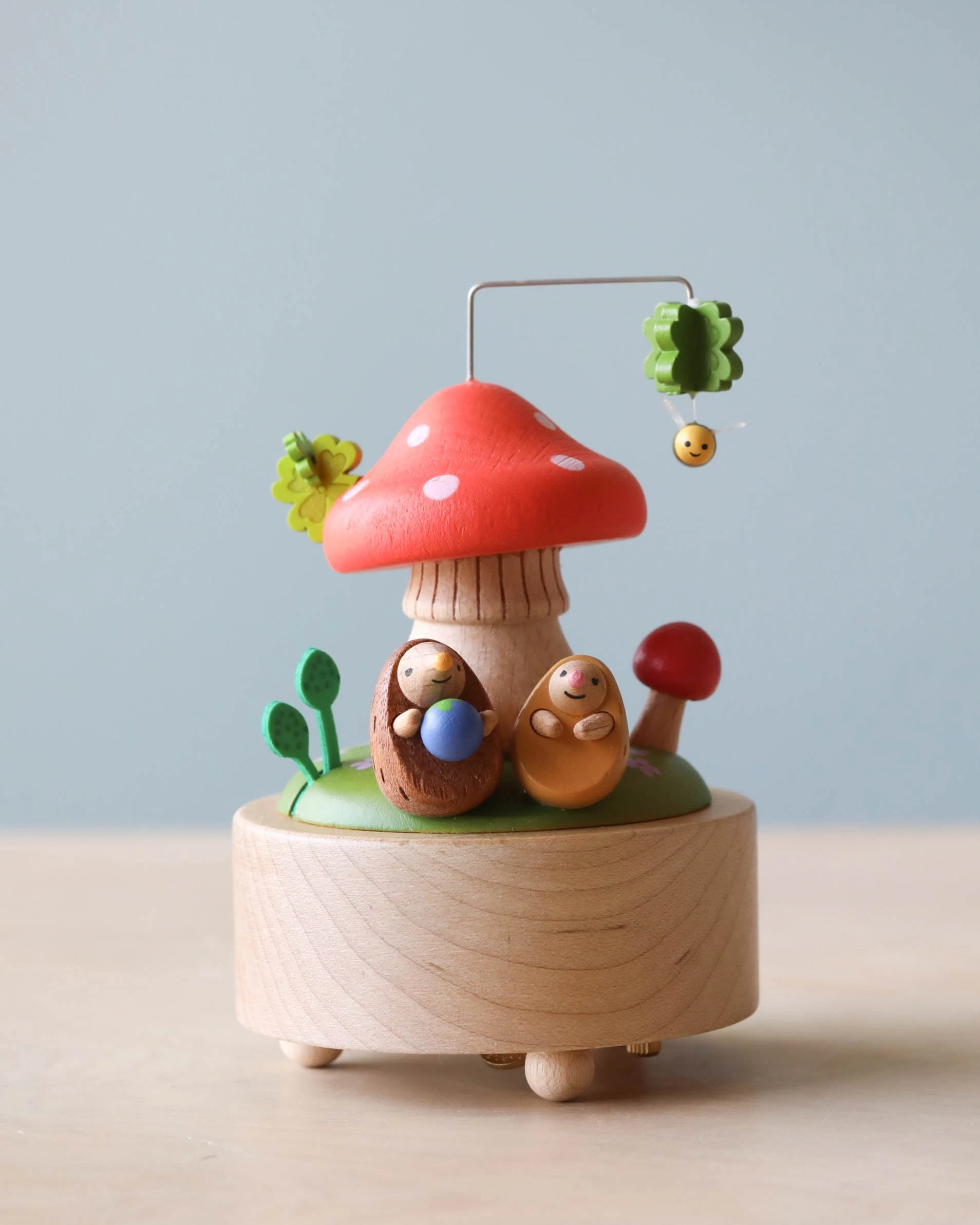 Mini Wooden Mushroom & Hedgehogs Music Box 2 Mini Wooden Mushroom & Hedgehogs Music Box - Image 2