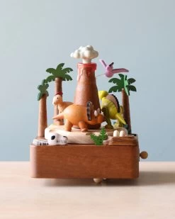 Pre-order: Wooden Volcano & Dinosaur Music Box (ships Early November)