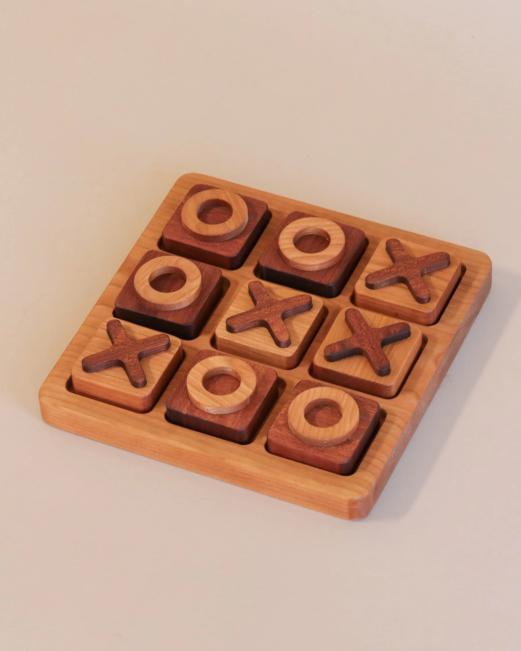 Wooden Tic-Tac-Toe Game - Made In USA 1 Wooden Tic-Tac-Toe Game - Made In USA