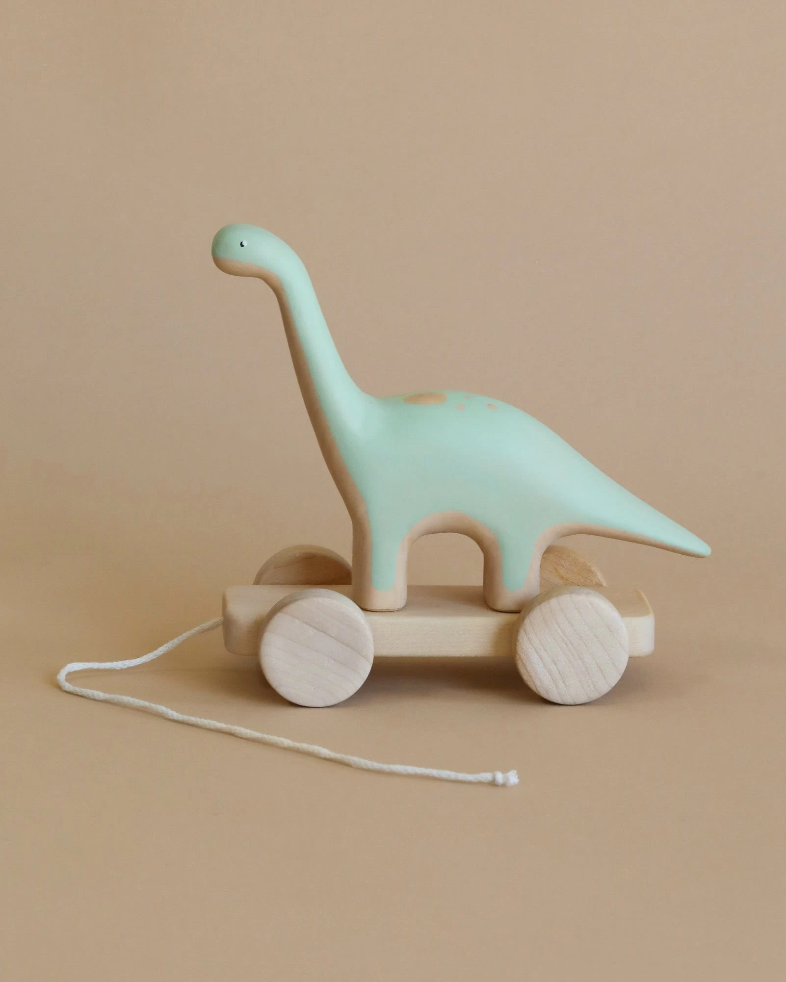 Handmade Wooden Brachiosaurus Dinosaur Push Toy With Built-In Magnets 2 Handmade Wooden Brachiosaurus Dinosaur Push Toy With Built-In Magnets - Image 2