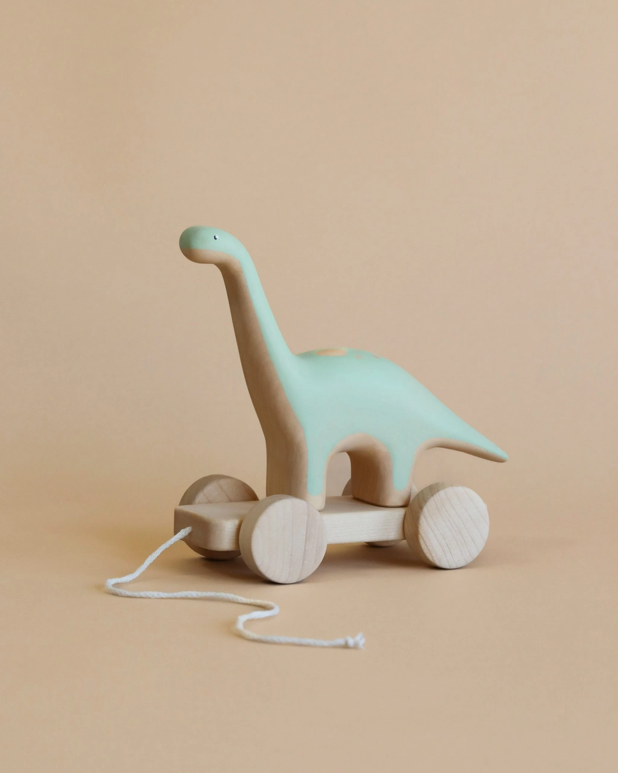 Handmade Wooden Brachiosaurus Dinosaur Push Toy With Built-In Magnets 1 Handmade Wooden Brachiosaurus Dinosaur Push Toy With Built-In Magnets
