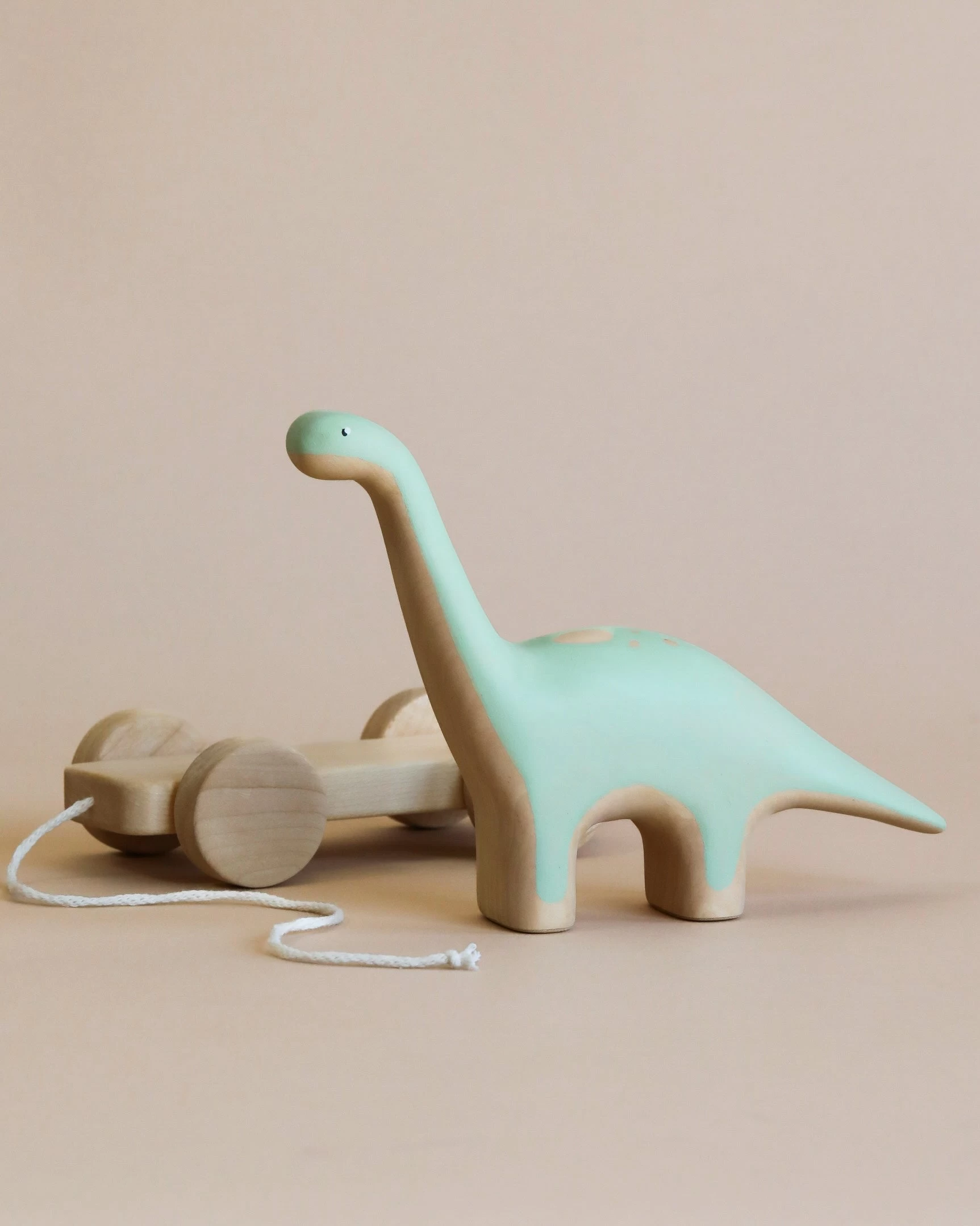 Handmade Wooden Brachiosaurus Dinosaur Push Toy With Built-In Magnets 3 Handmade Wooden Brachiosaurus Dinosaur Push Toy With Built-In Magnets - Image 3