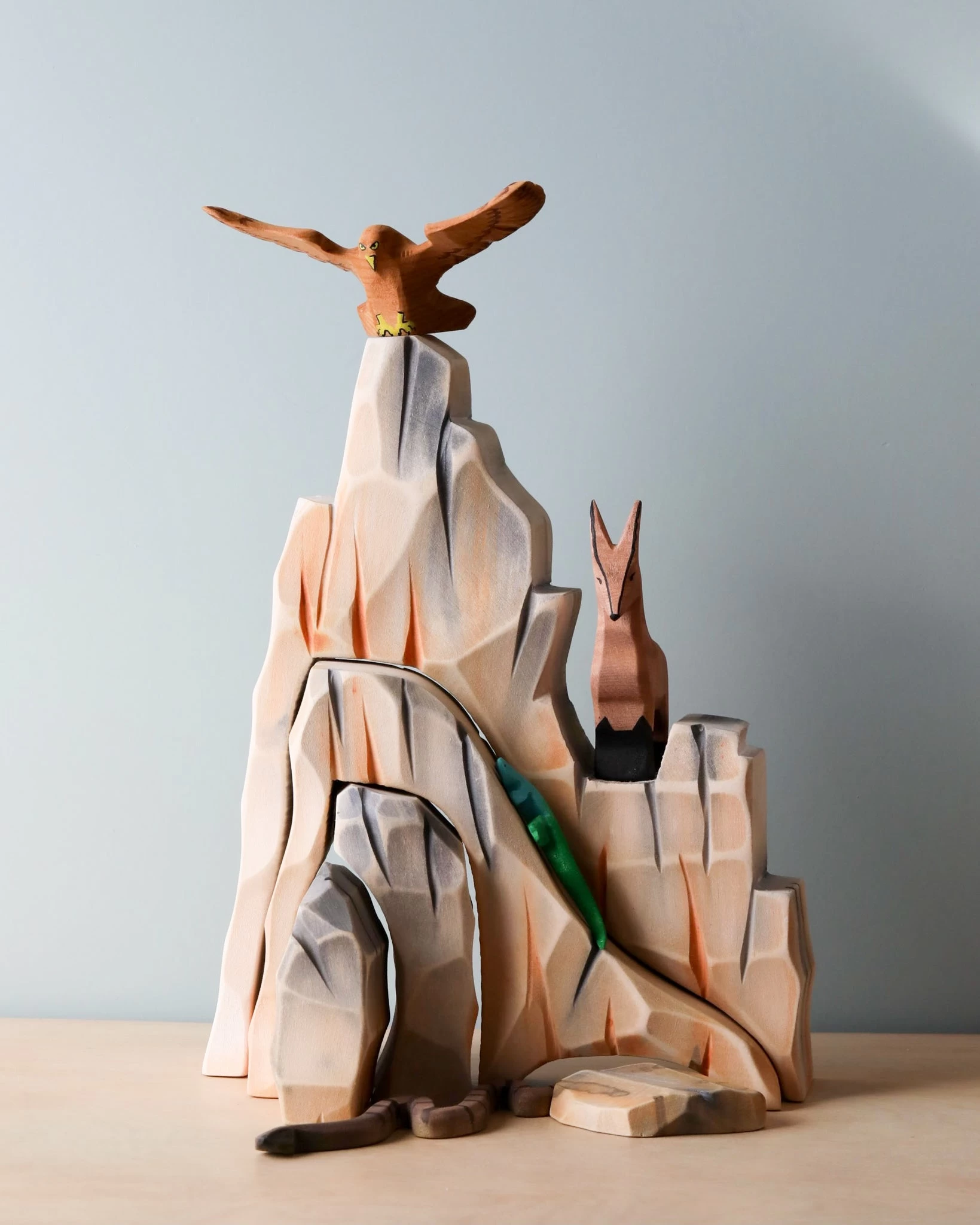 Handmade Wooden Mountain Cliff Scene 4 Handmade Wooden Mountain Cliff Scene - Image 4