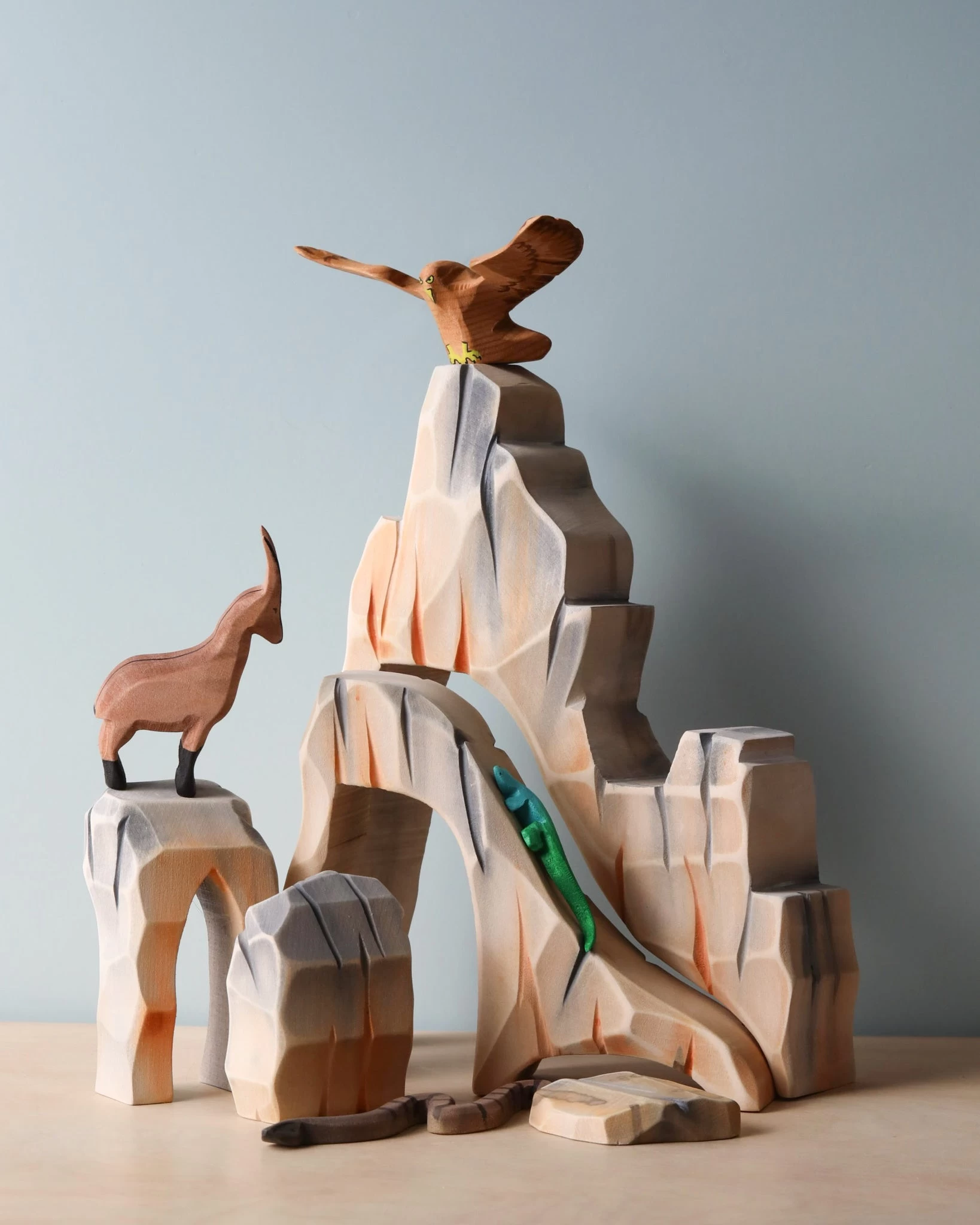Handmade Wooden Mountain Cliff Scene 2 Handmade Wooden Mountain Cliff Scene - Image 2