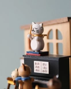 Wooden Cat Playing Piano Music Box -Odin Parker Toys 2J2A9890 2
