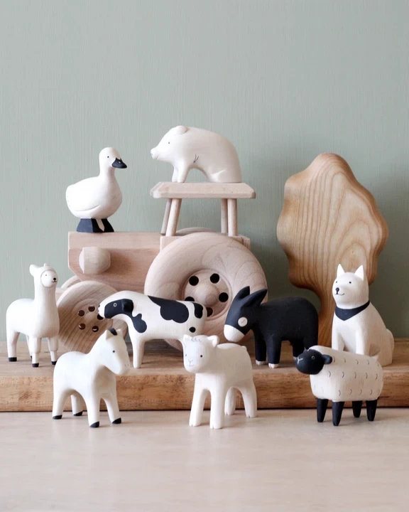 Handmade Tiny Wooden Farm Animals 1 Handmade Tiny Wooden Farm Animals