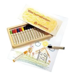 Stockmar Wax Stick Crayons Wooden Box - 16 Assorted -Odin Parker Toys 85032500 1