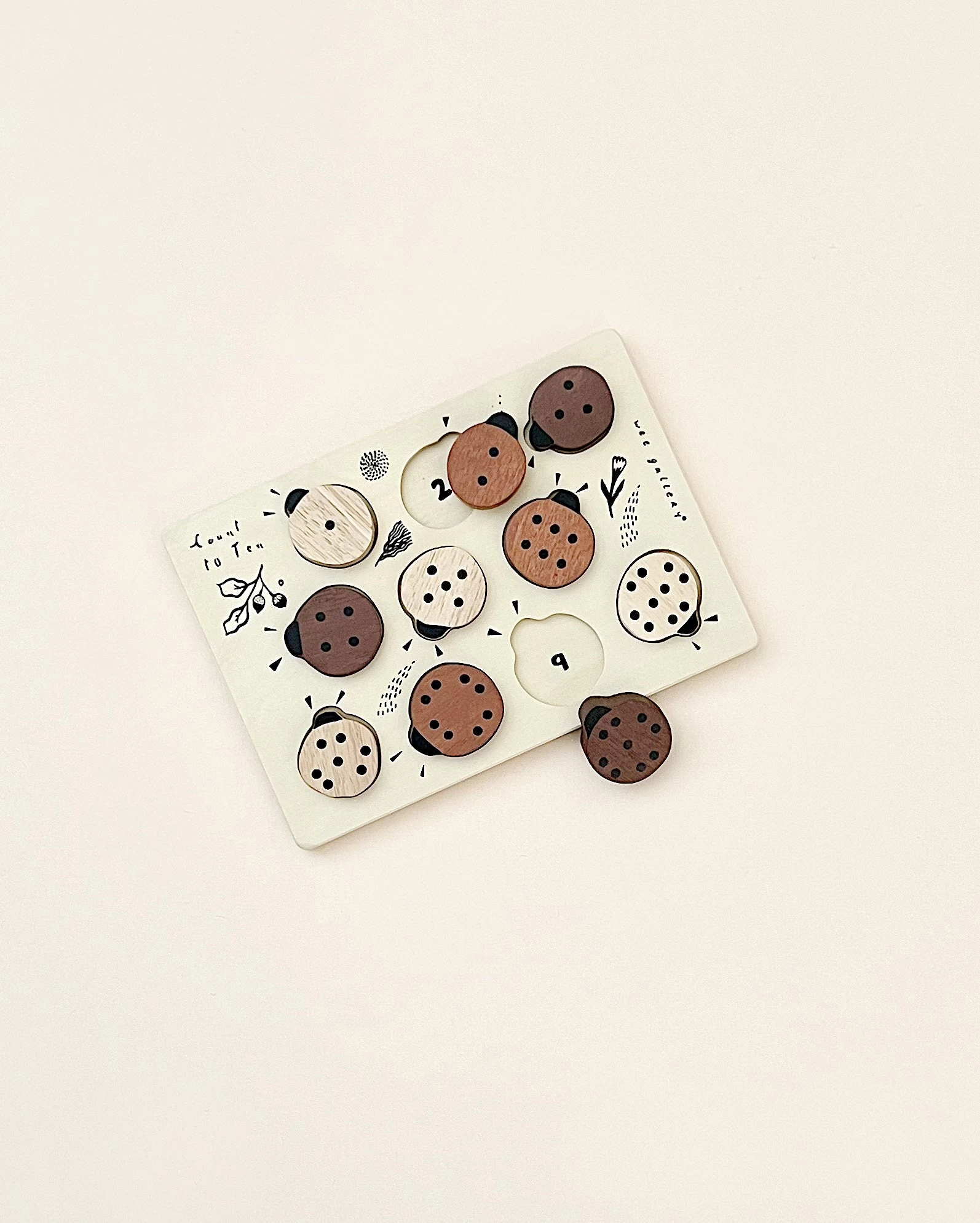 Wooden Tray Puzzle - Count To 10 Ladybugs 2 Wooden Tray Puzzle - Count To 10 Ladybugs - Image 2