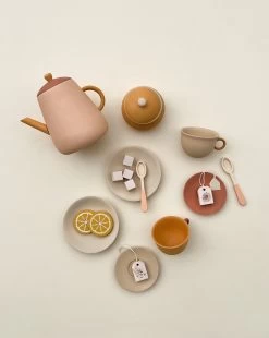 Handmade Wooden Tea Set - Flower