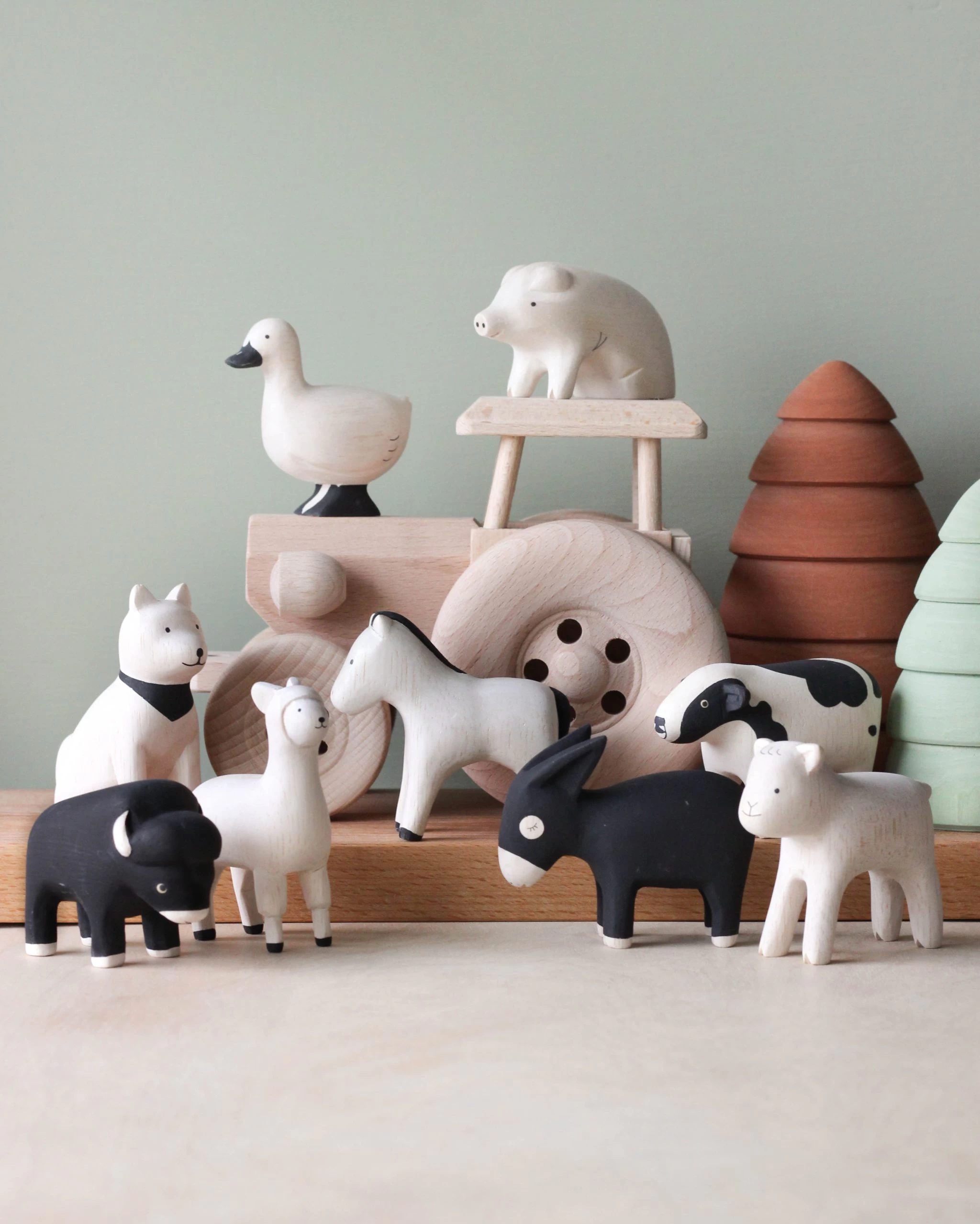 Handmade Tiny Wooden Farm Animals 10 Handmade Tiny Wooden Farm Animals - Image 10