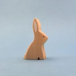 Brin D'Ours | Handmade Wooden Bunny - Natural -Odin Parker Toys Lapin nature assis