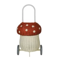 Olli Ella Rattan Mushroom Luggy - Red -Odin Parker Toys Mushroom Luggy Red Rattan 1 2000x jpg