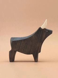 Brin D'Ours | Handmade Wooden Spotted Black Cow Family -Odin Parker Toys Taureau noir 39063264 68e3 40a7 8aec 0be2896bf1f4