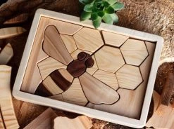 Handmade Double Layer Wooden Puzzle - Beehive -Odin Parker Toys beehive
