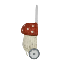Olli Ella Rattan Mushroom Luggy - Red -Odin Parker Toys mushroom luggy red rattan 3 2000x png