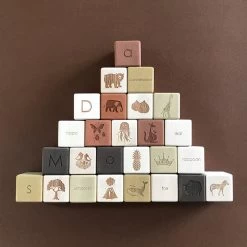 Alphabet Wooden Blocks - Olive -Odin Parker Toys saboconcept 6c6c03aefab3438186e1ebbce7764075